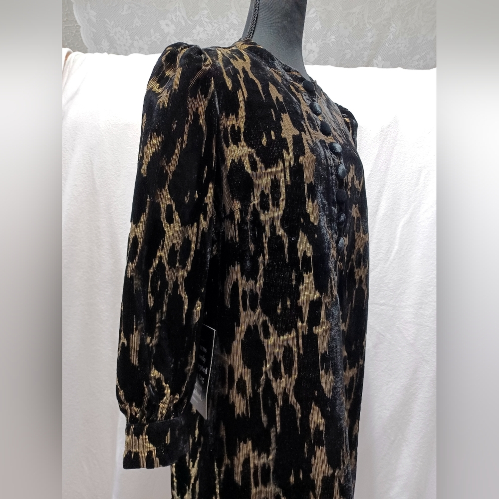 NWT Pomander Place Metallic Velvet Burnout Samantha Party Mini Dress Size Medium - Picture 3 of 10